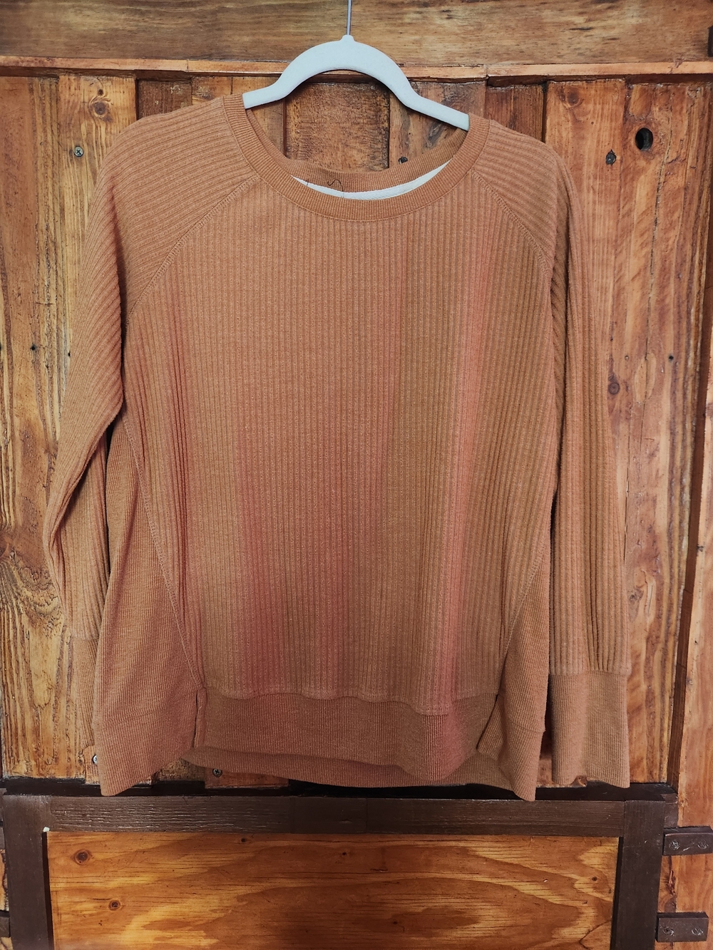 Jane and Delancey Ribbed Crewneck Sweater - Camel Brown - Picture 3 of 4